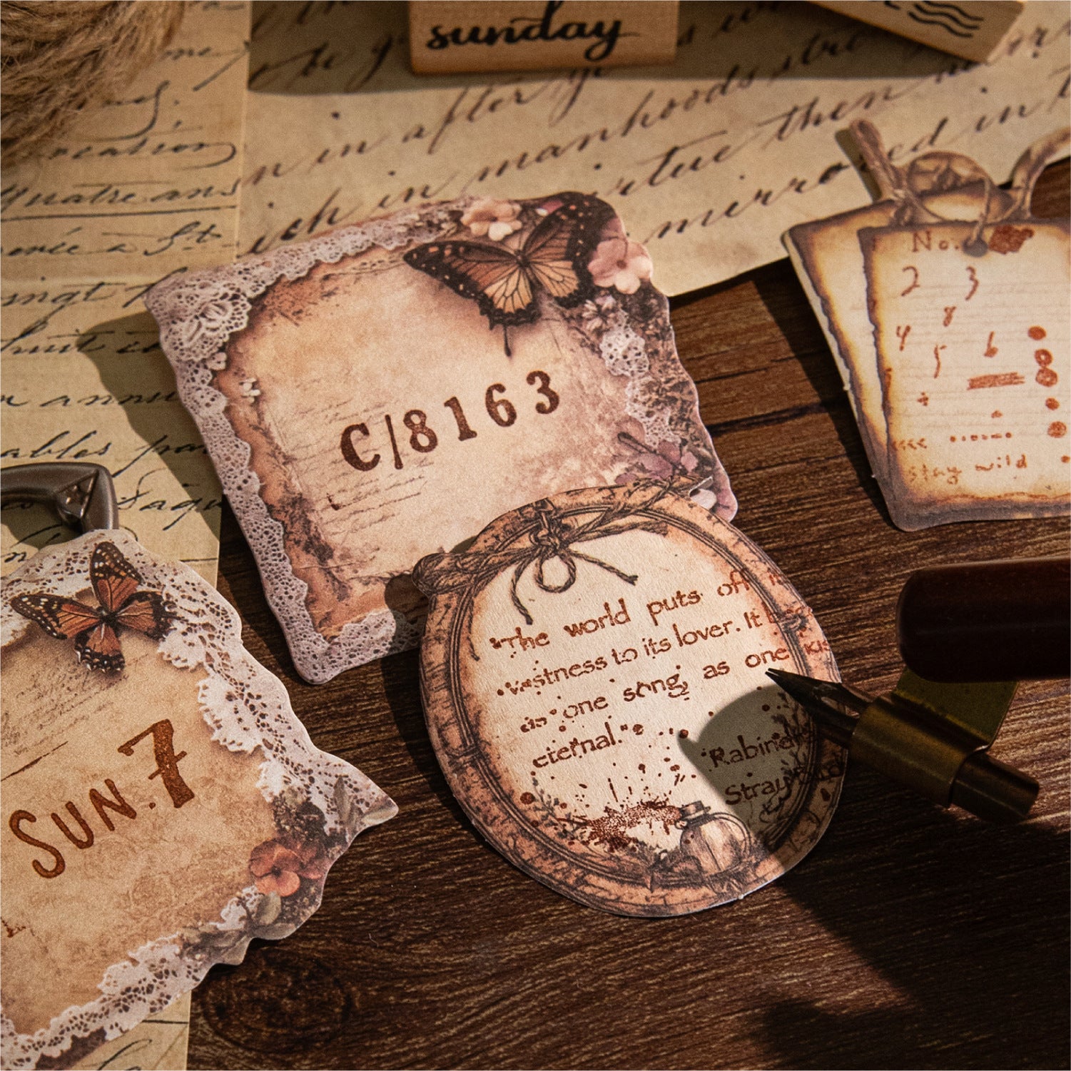 30 Pcs Vintage Notepad Stickers BQSG