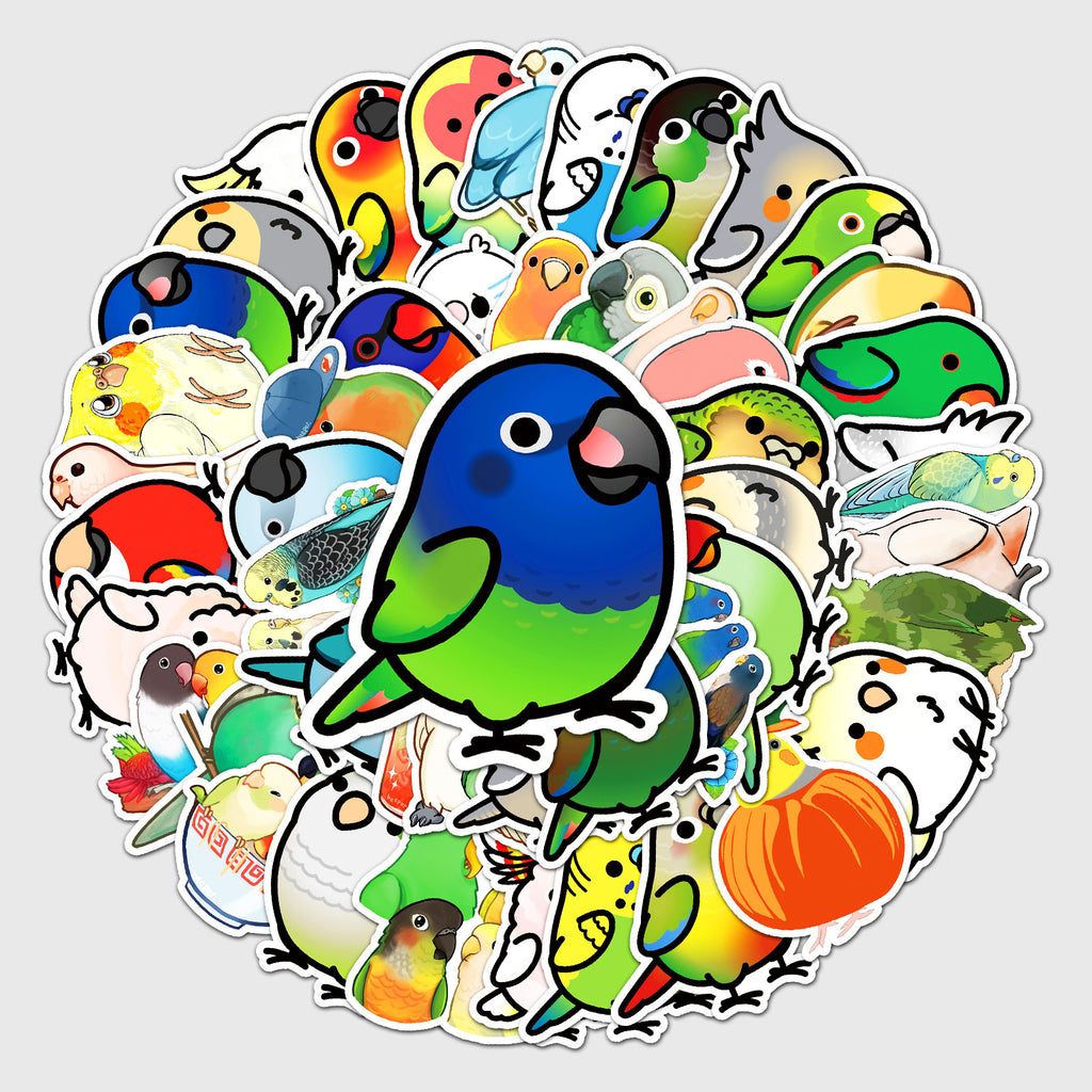 50 Pcs Vinyl Parrot Stickers YW429