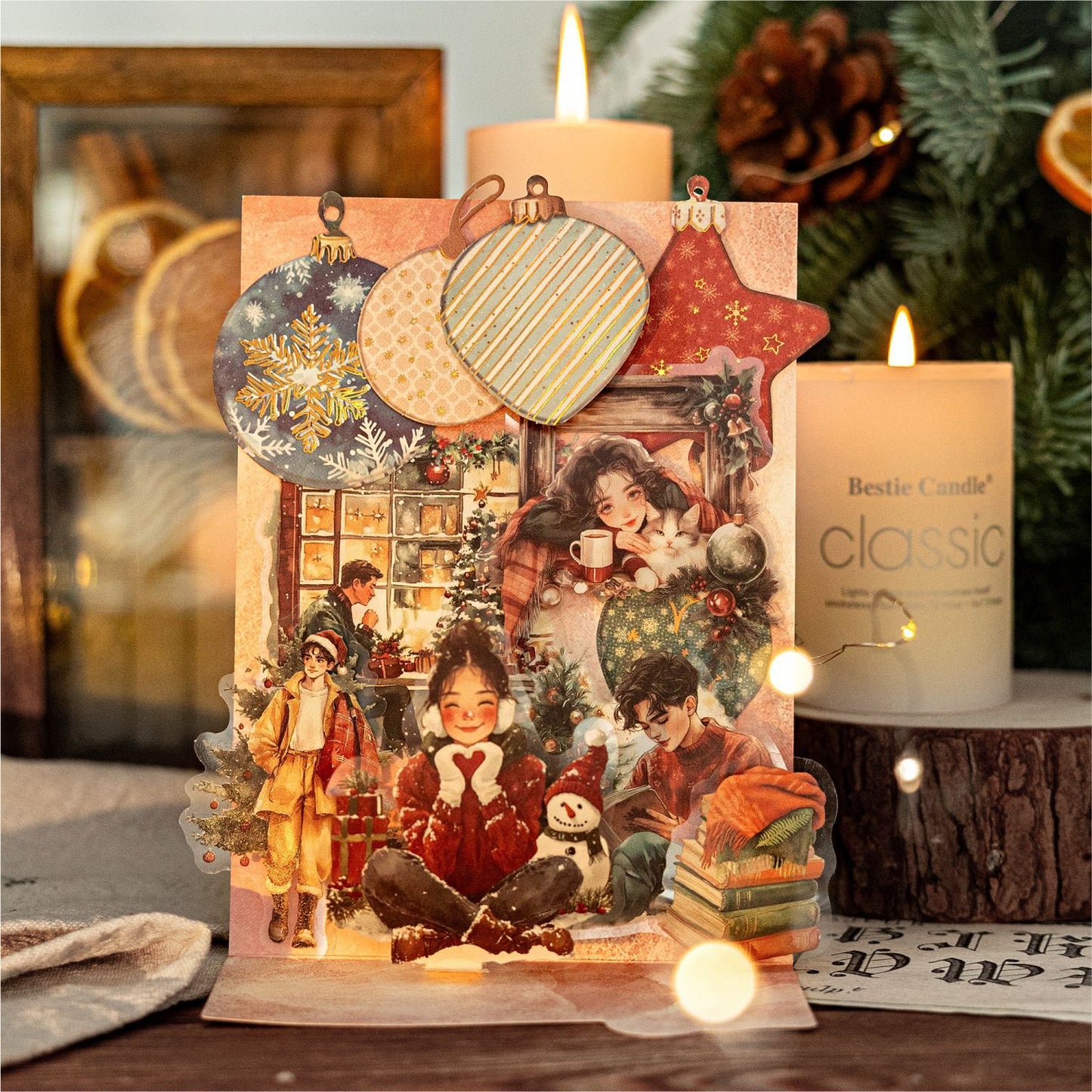 20 Pcs Christmas Girl PET Stickers SDSD