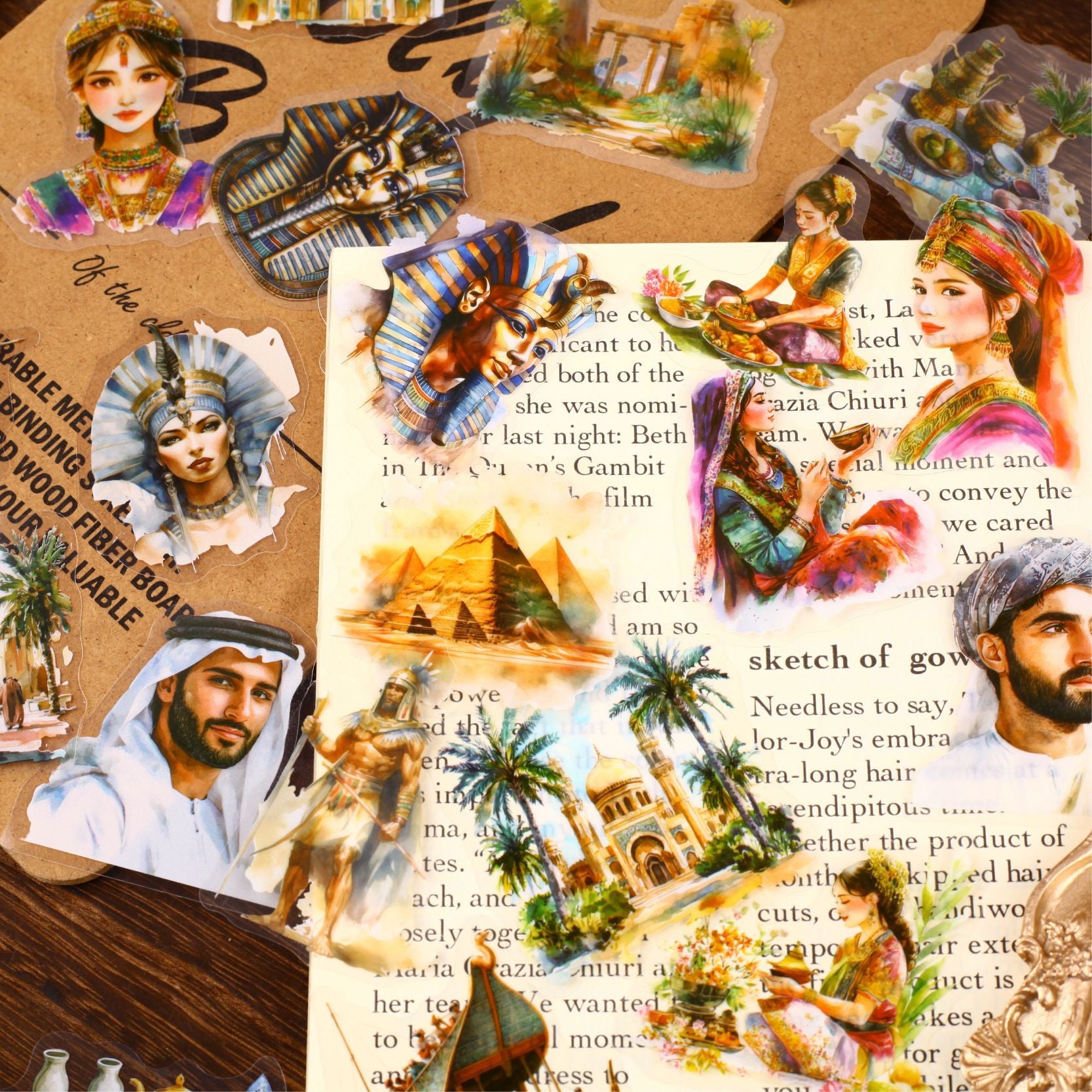 30 Pcs Egypt Theme PET Stickers YYFQ