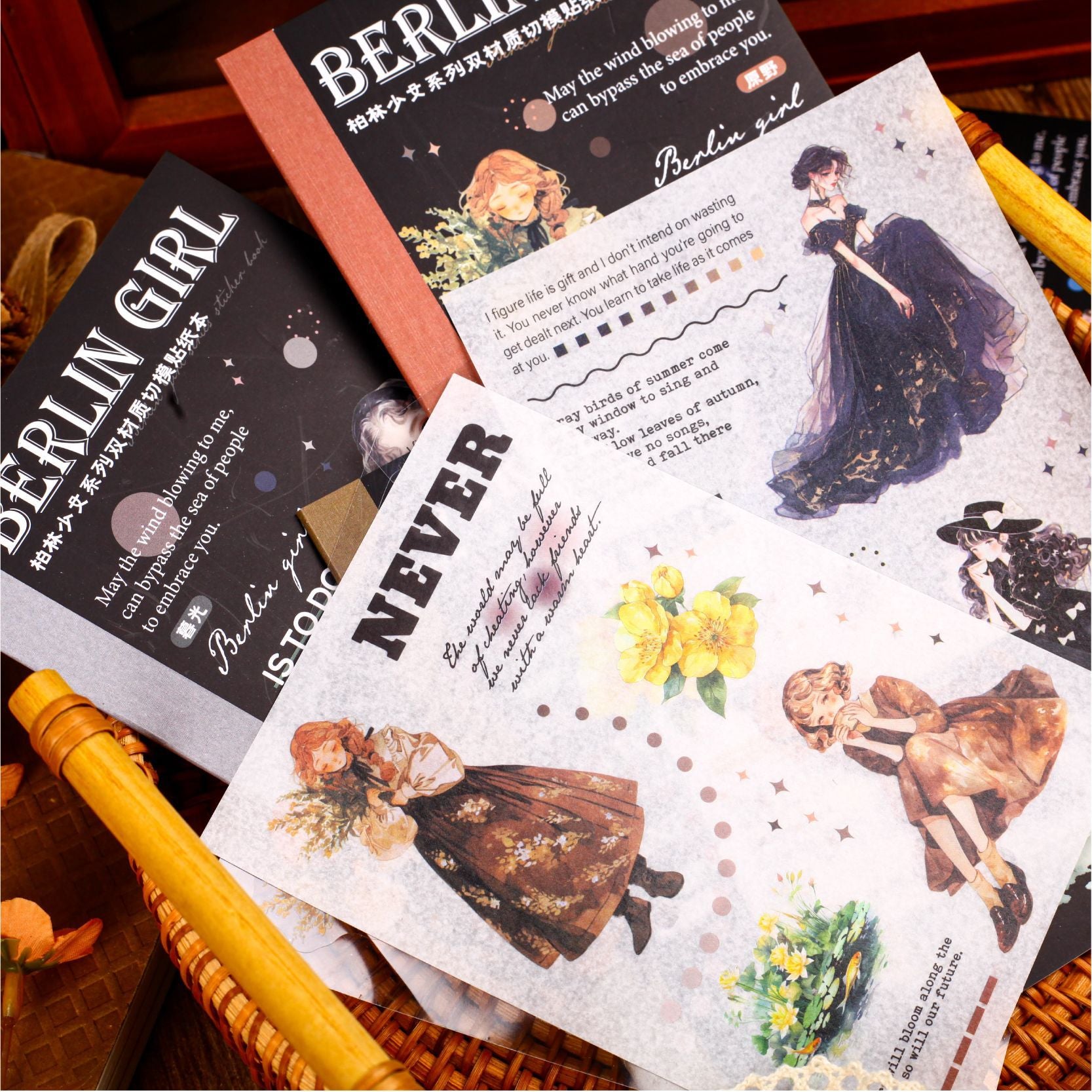 10 Sheets Fashion Girl Quote Stickers Book BLSN