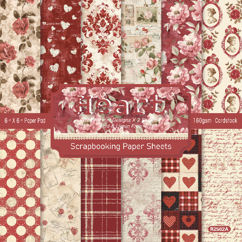 6 inch Heart Scrapbook Paper Pad SKP502