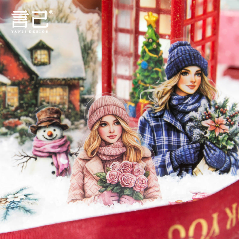 40 Pcs Christmas Themed PET Stickers SHKL