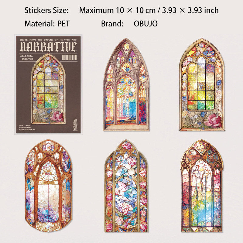 10 Pcs Window PET Stickers HCXS