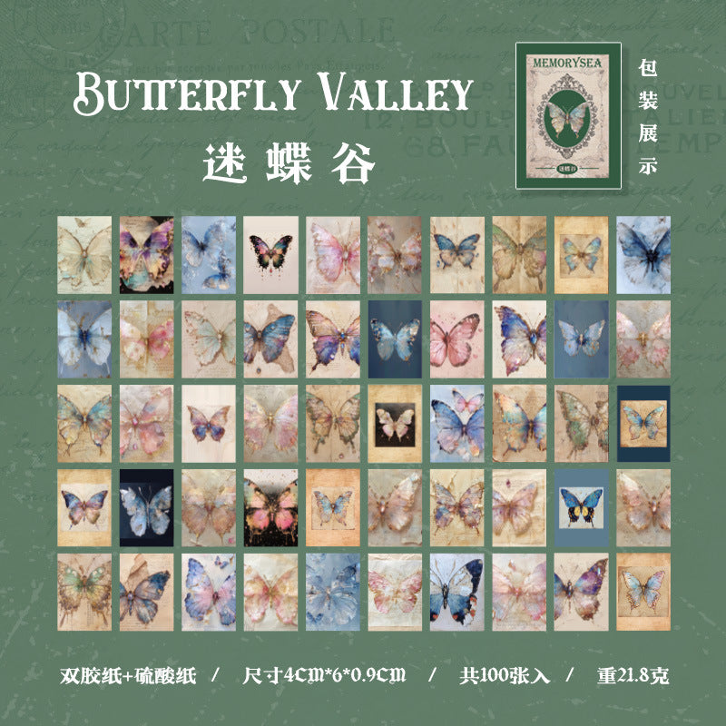 100 Pcs Vintage Mini Scrapbook Paper JYHJ