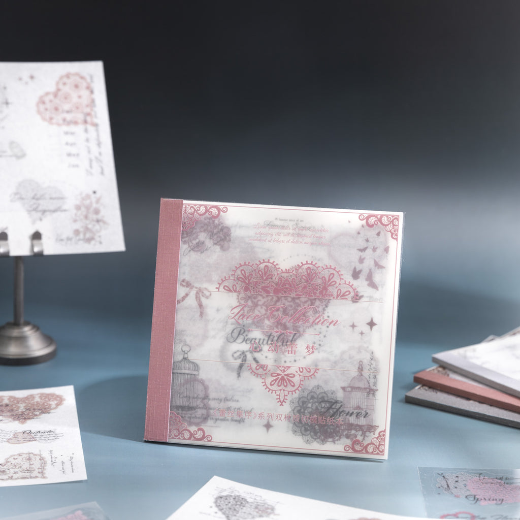 30 Pcs Lace PET Stickers Book LSXJ