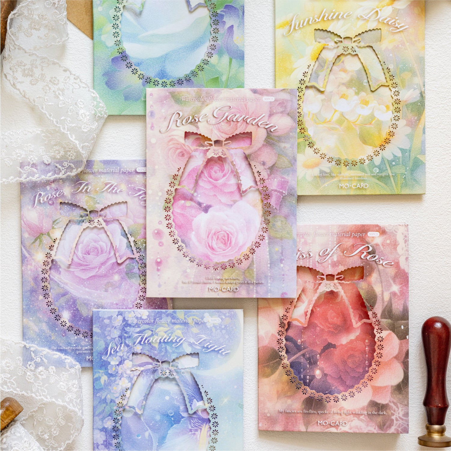 30 Pcs Floral Scrapbook Paper YZHM