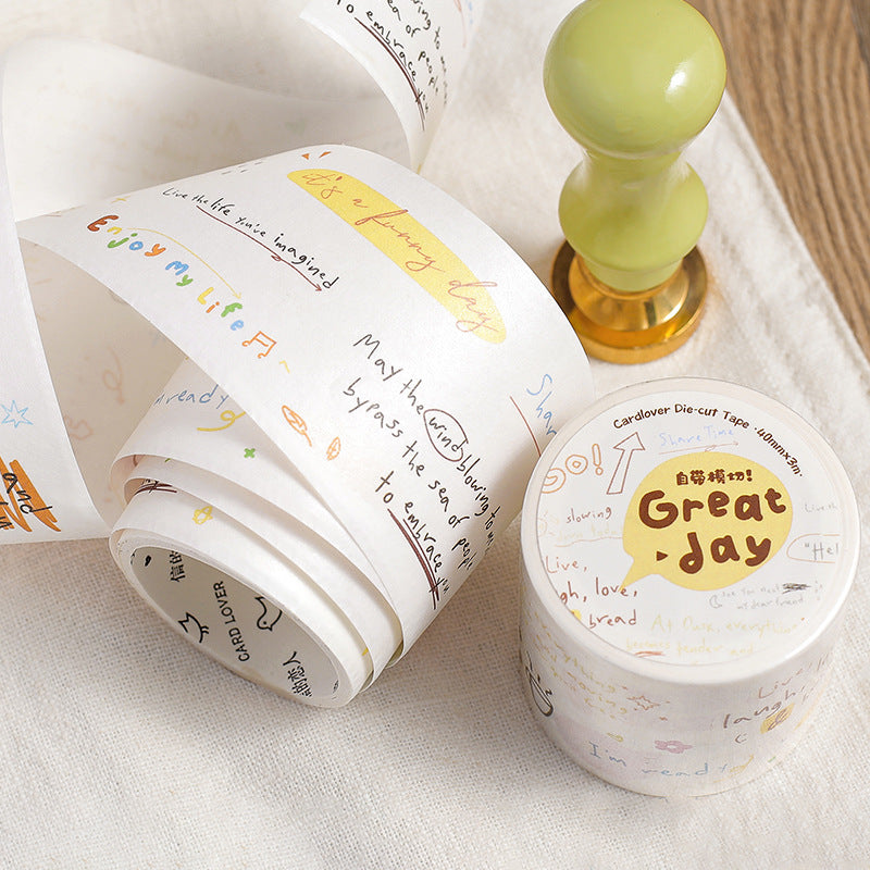 Whispering Moods Handwritten Doodle Die-Cut Washi Tape - Earth Walk