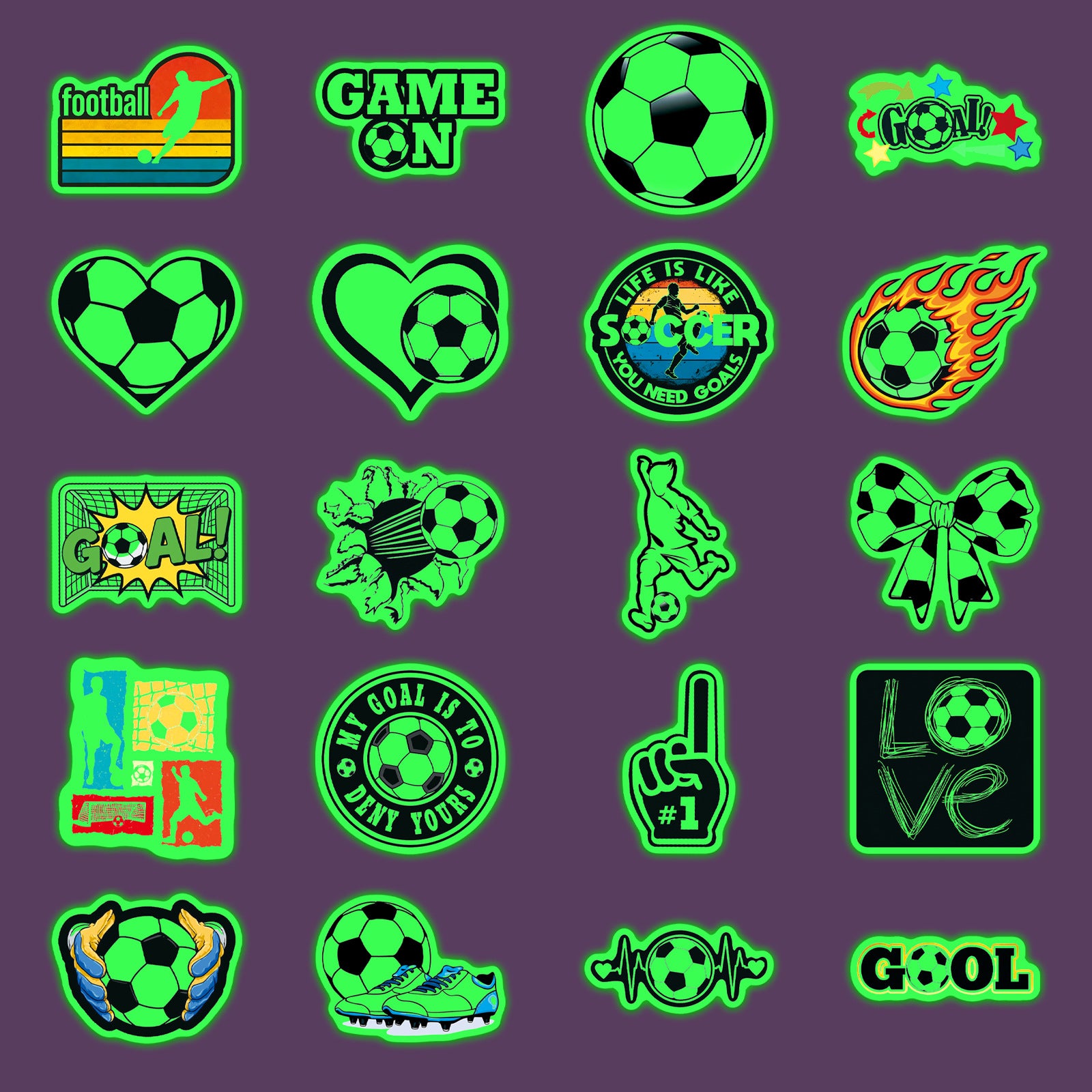 50Pcs Football Theme Waterproof Vinyl Stickers STY09