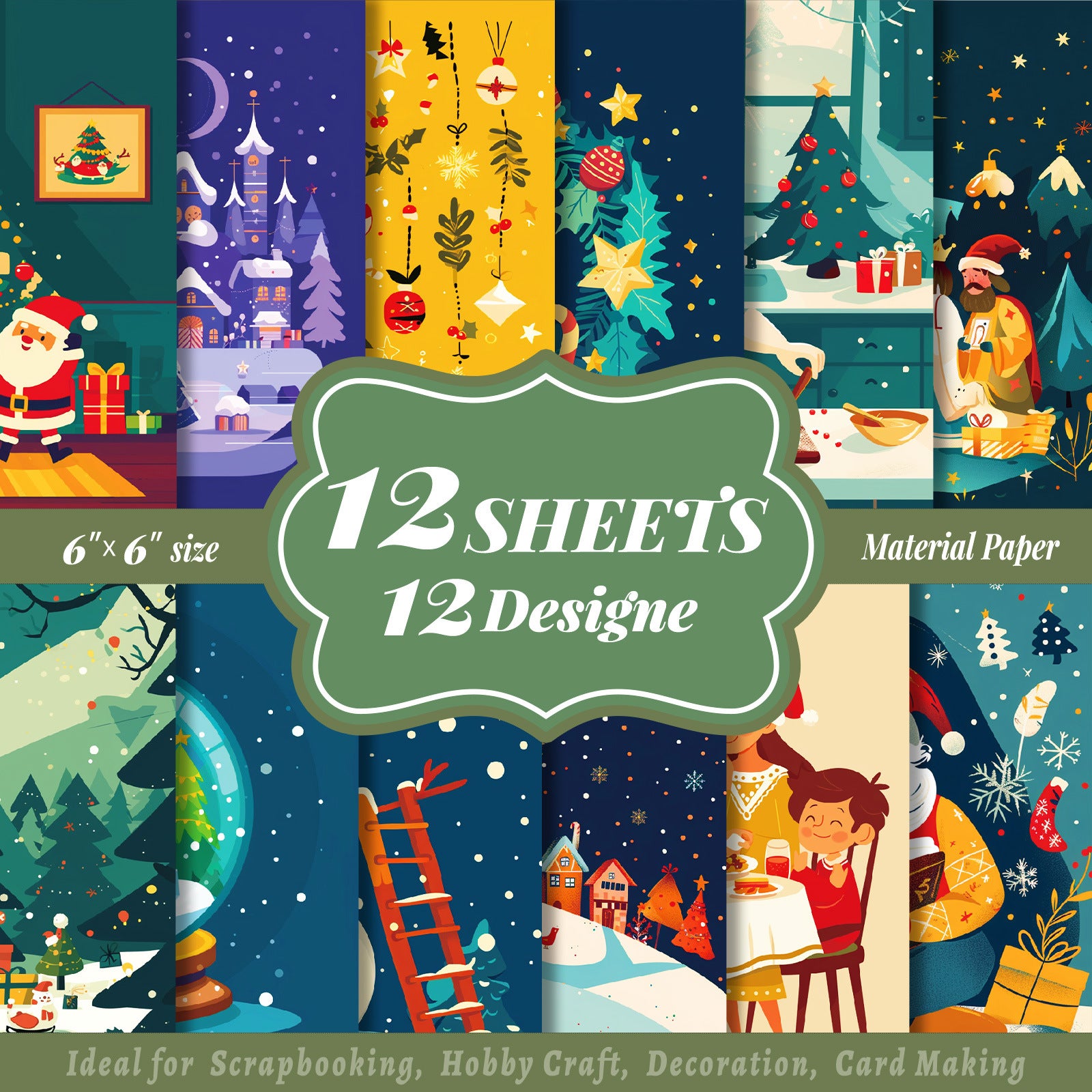 6 inch Christmas Eve Scrapbook Paper Pad PA204