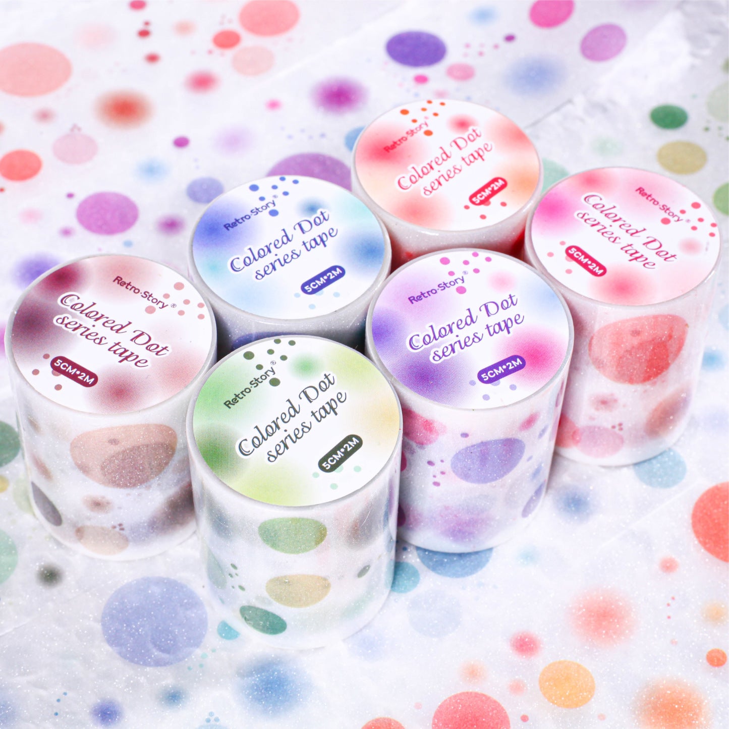 1 Roll Watercolor Dot PET Tape CSXL