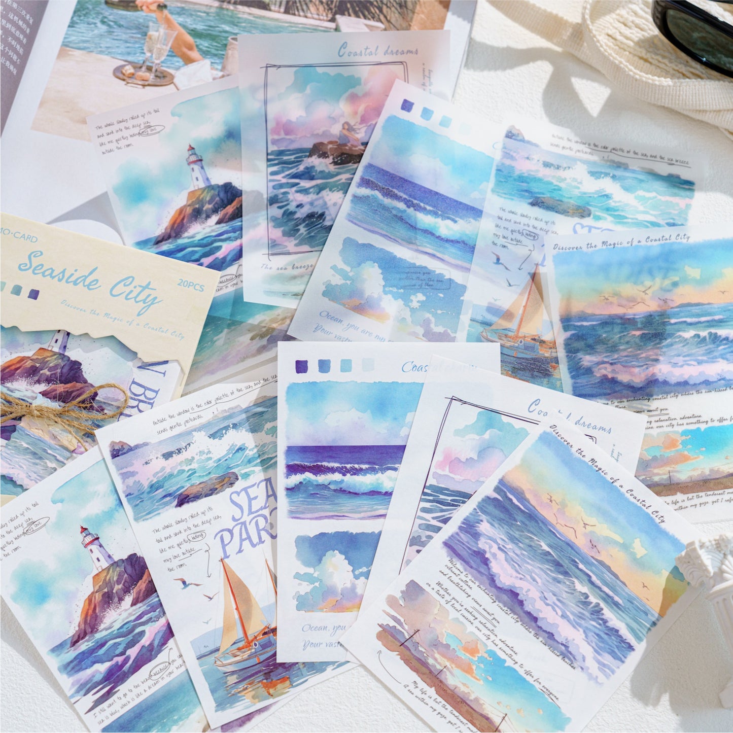 20 Pcs Watercolor Landscape Scrapbook Paper YZZLS