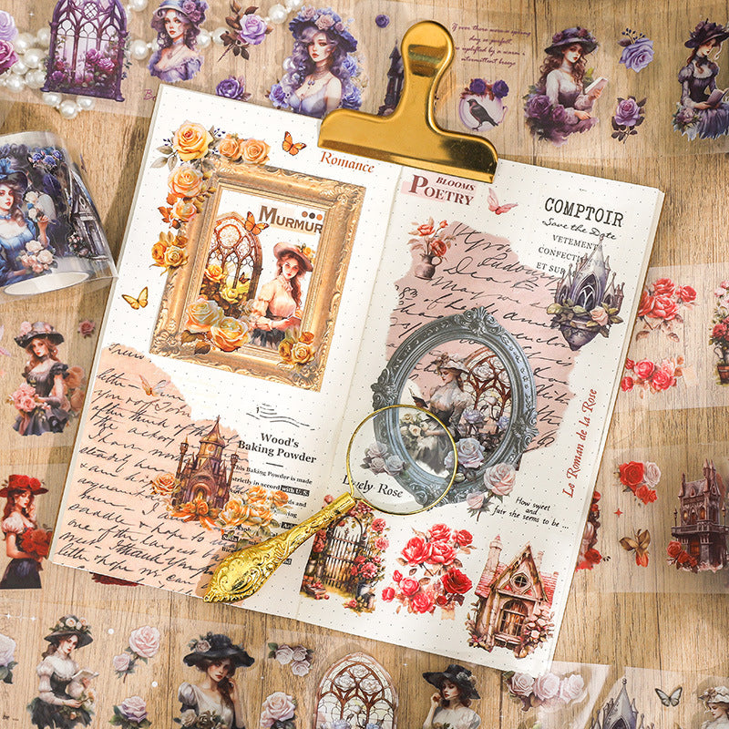 1 Roll Vintage Lady PET Stickers Tape GSLM