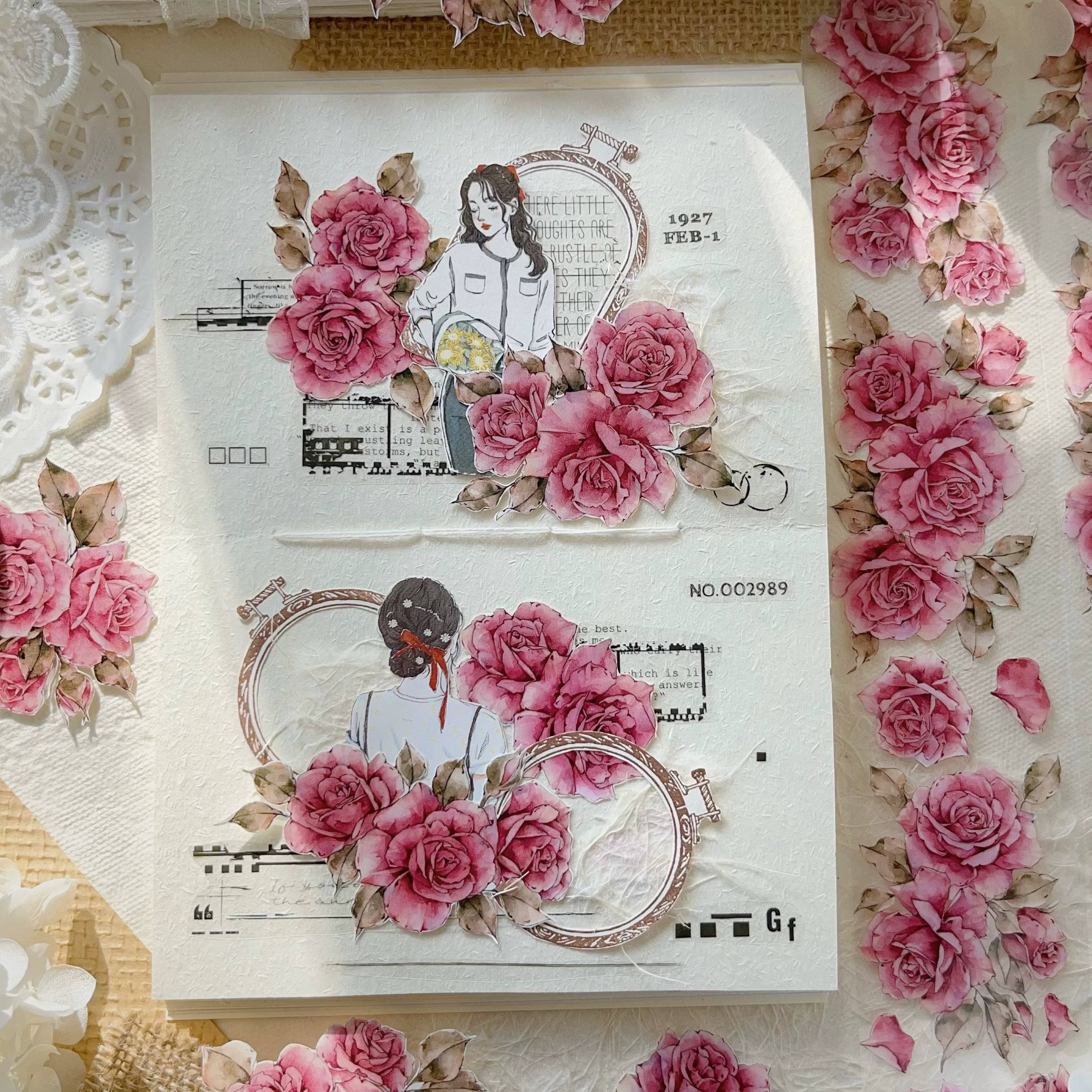 Floral Decorative Tape Rolls- Roseate Visage