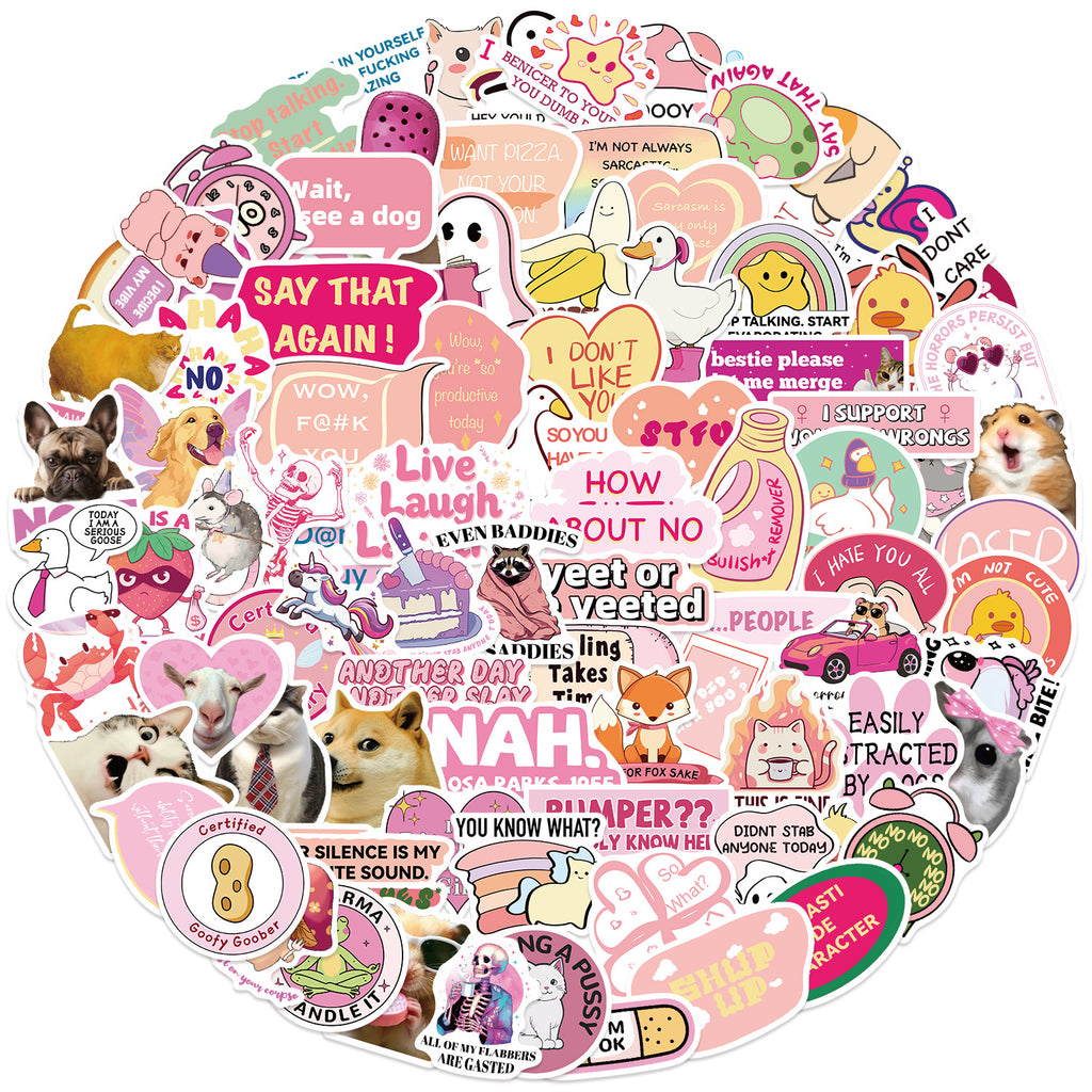 50PCS Funny Sarcastic Meme Vinyl Stickers FUN15