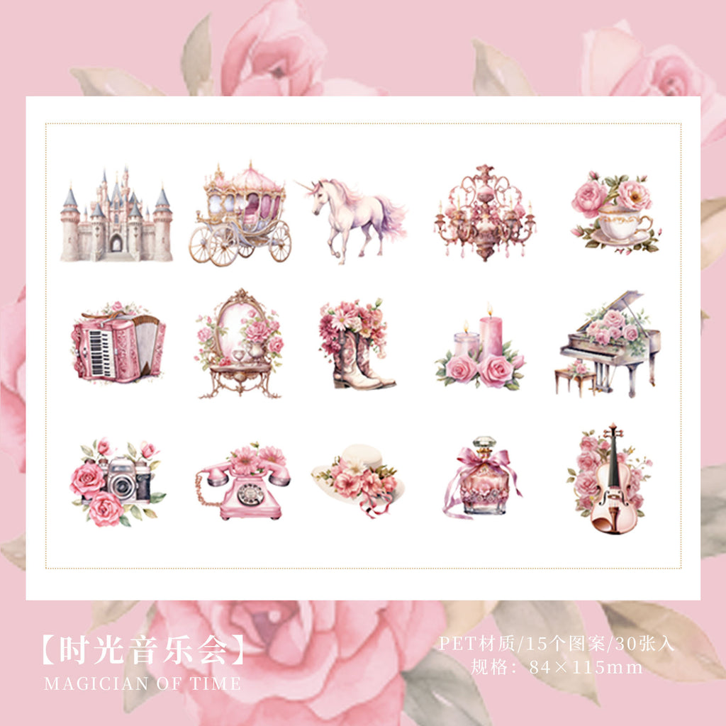 30 Pcs Vintage PET Stickers SHMSS