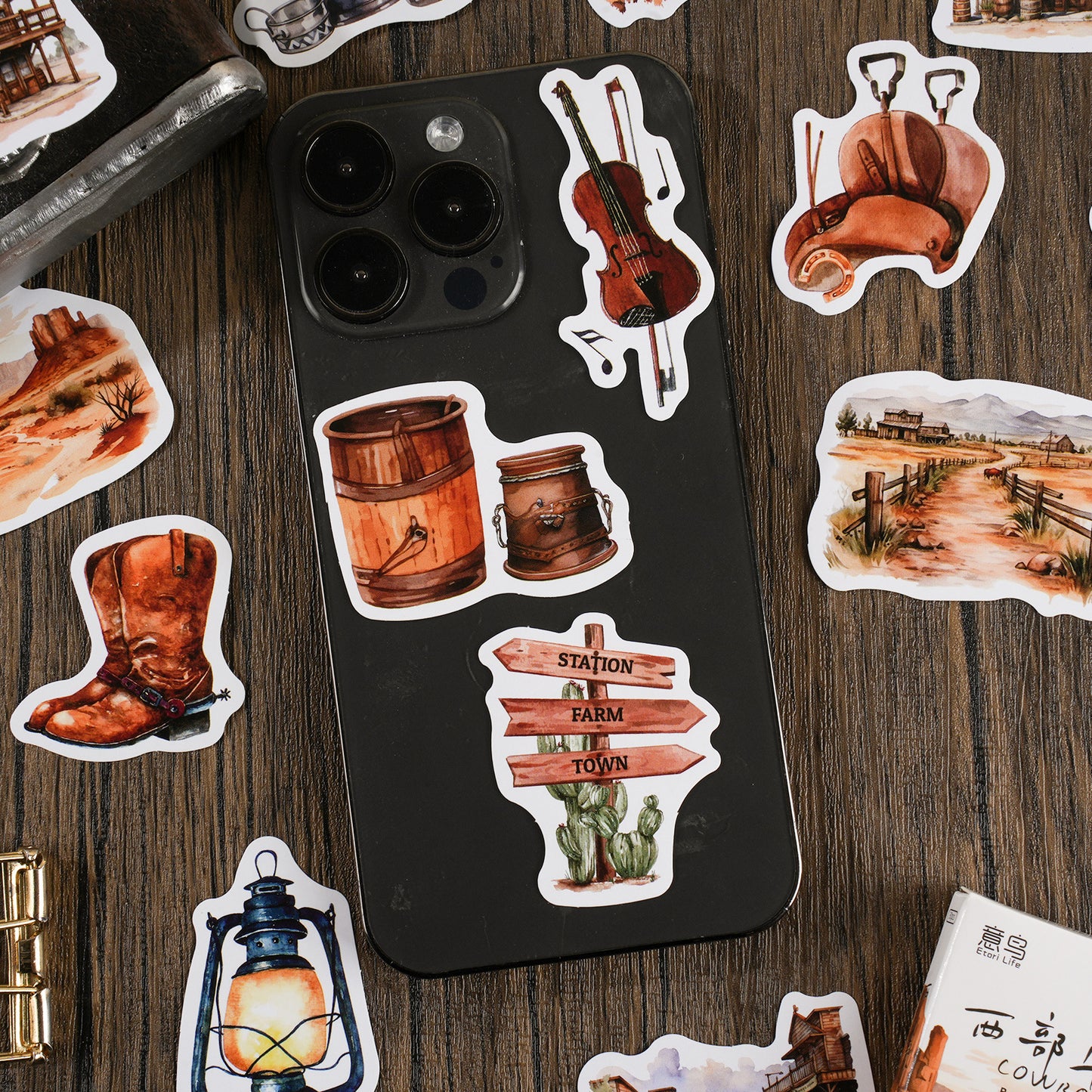 30 Pcs Cowboy Boxed Stickers XBNZ