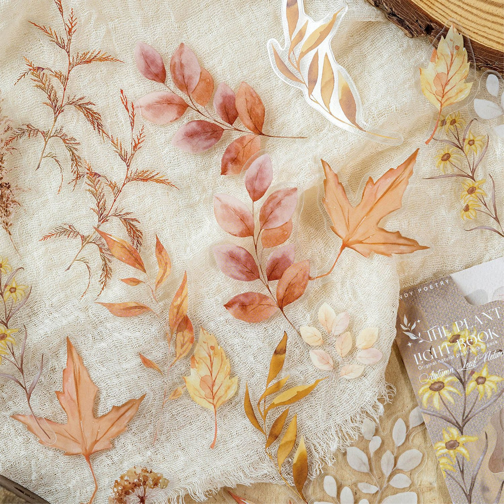 30 Pcs Leaf Theme PET Stickers ZWGB