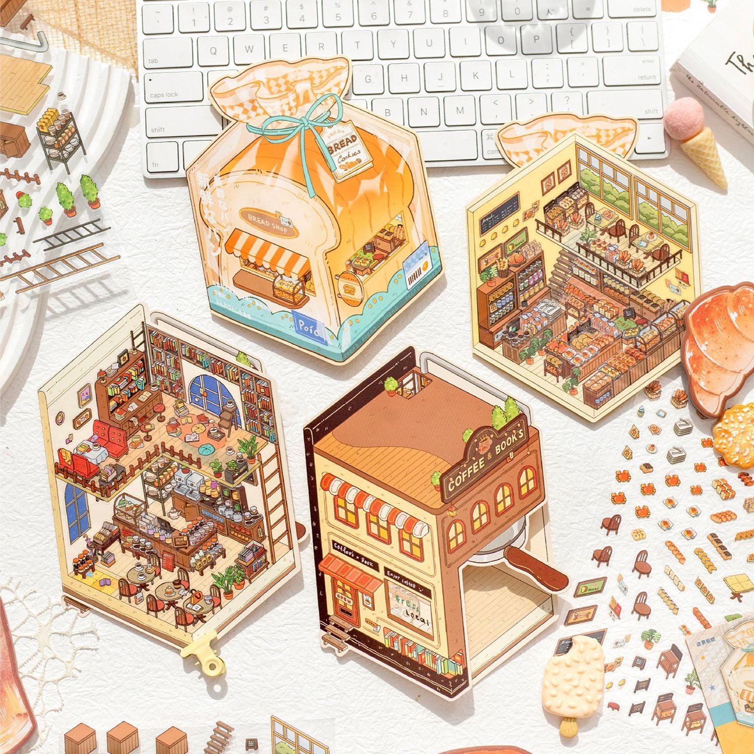 3D Shop Scene Stickers Kit WSXD