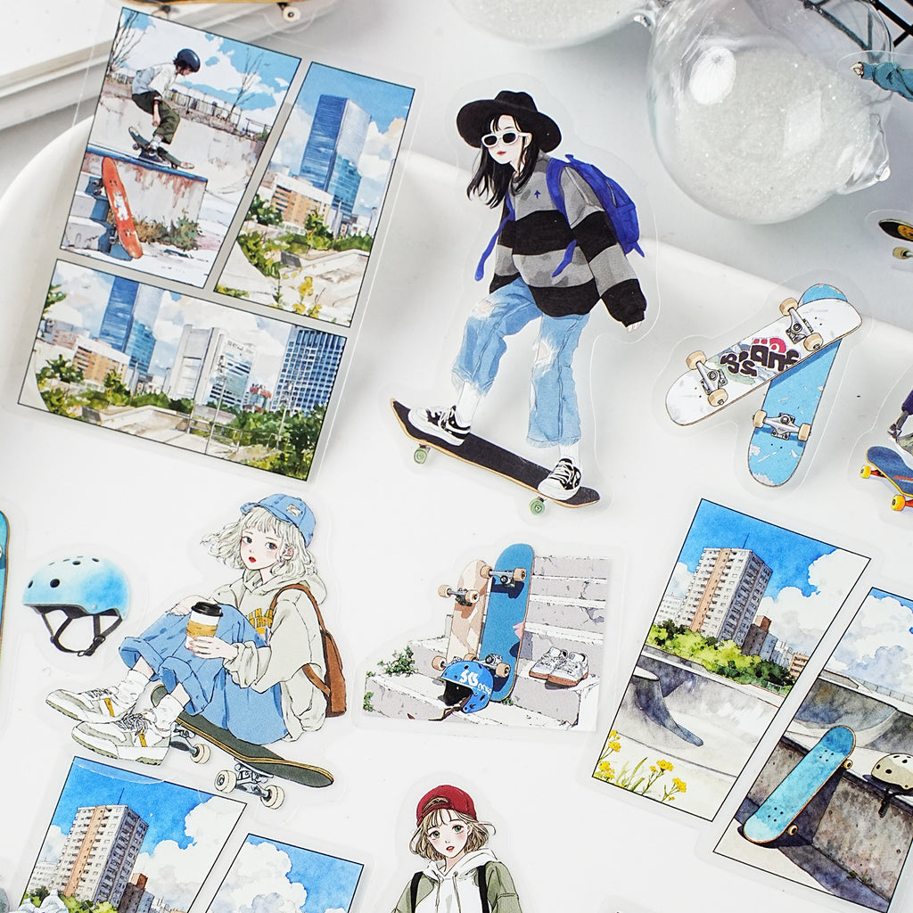 30 Pcs Sporty Girl PET Stickers SNYD