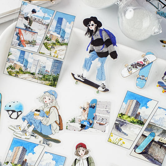 30 Pcs Sporty Girl PET Stickers SNYD