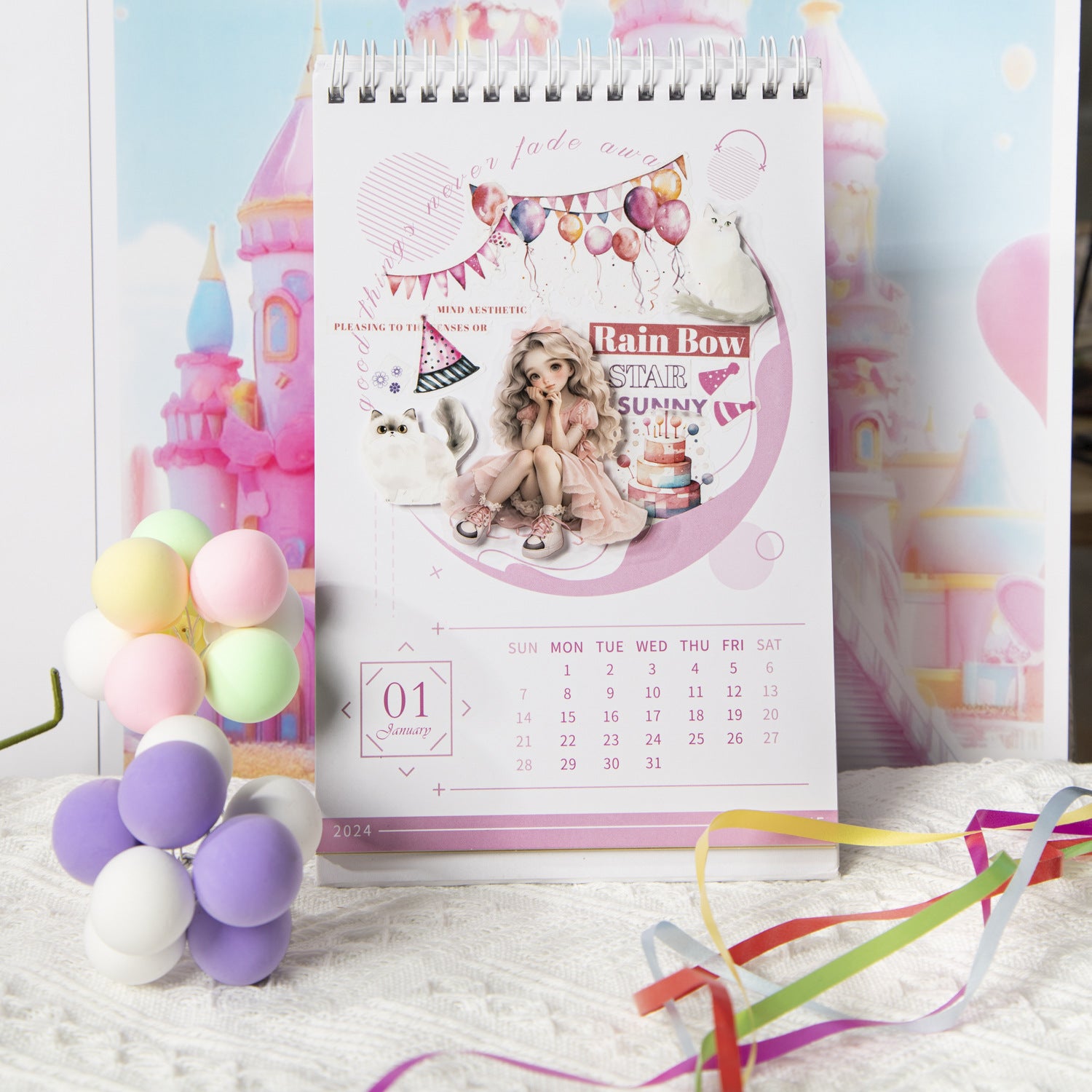 50 Pcs Cat Girl PET Stickers SNYM