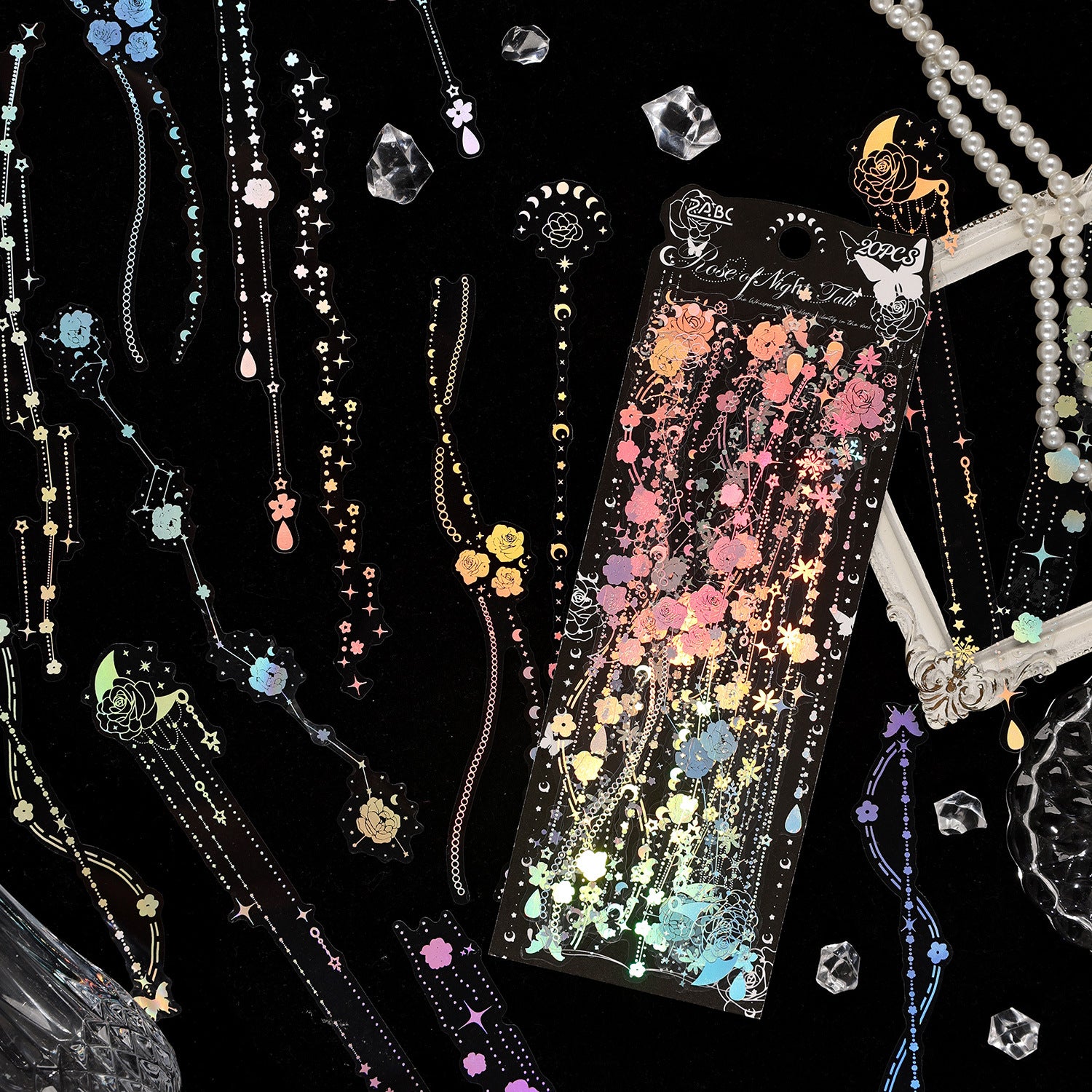 20 Pcs Holographic Star Flower Journal Stickers YGCX