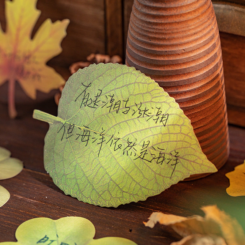 60 Pcs Leaf Theme Notepad Paper SLDX