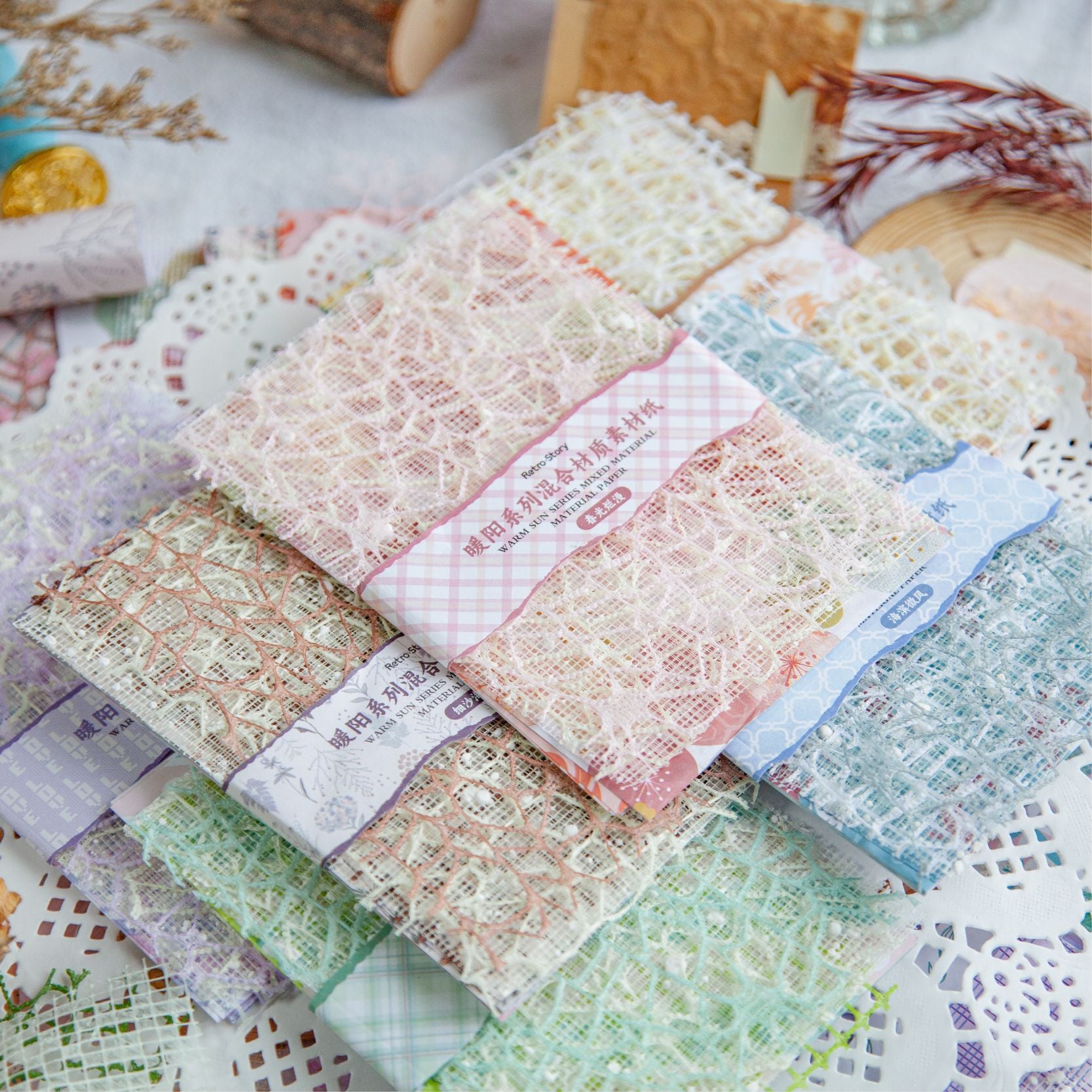 22 Pcs Floral Textured Paper NYXL