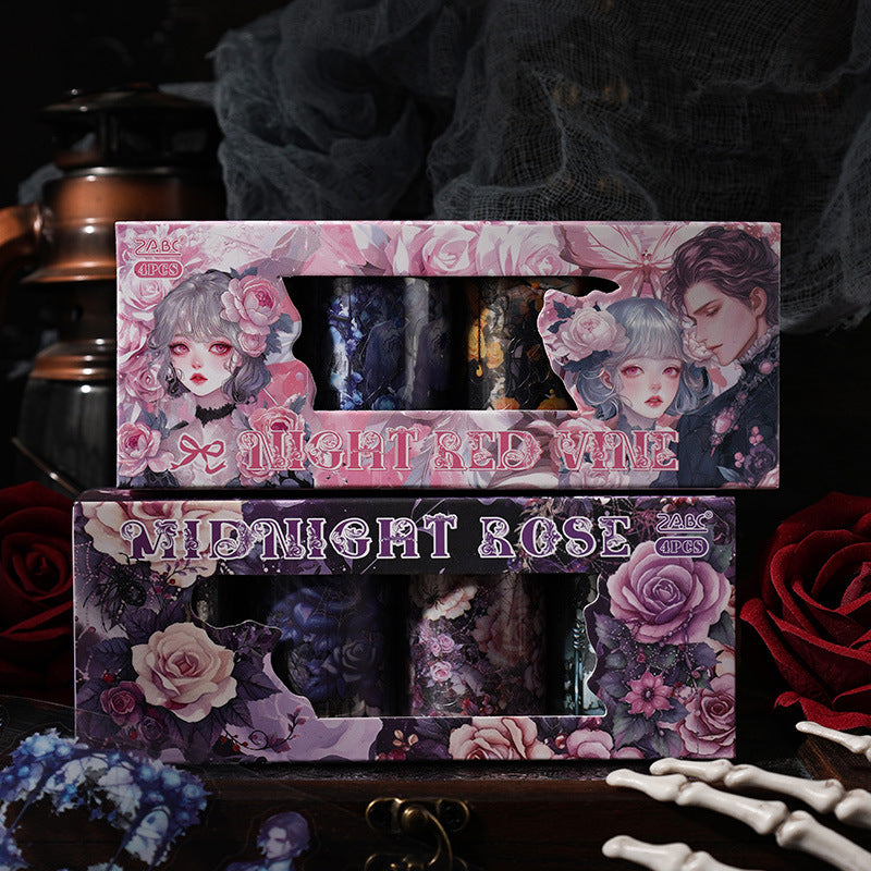 4 Rolls Gothic Flower PET Tapes Set YMMG