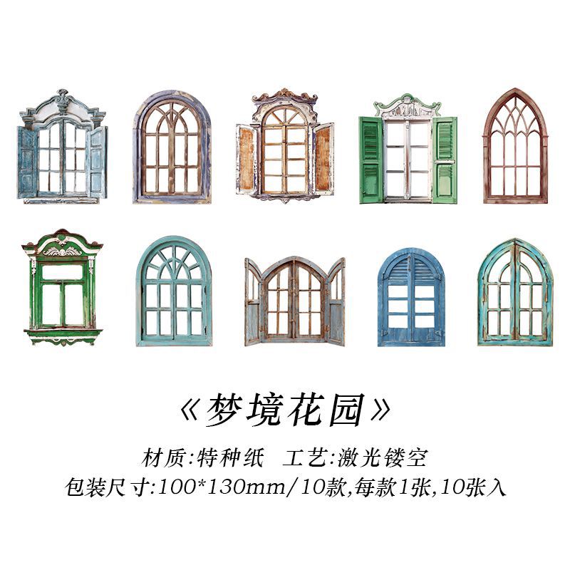 10 Pcs Cutout Windows Journl Paper FGZY
