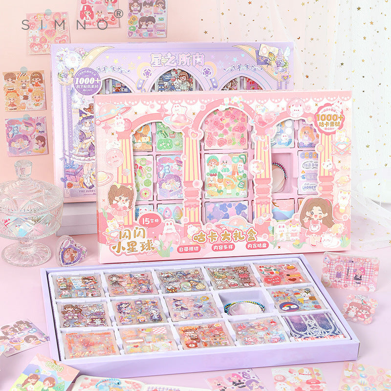 350 Pcs Cute PET Stickers Gift Set XZSX
