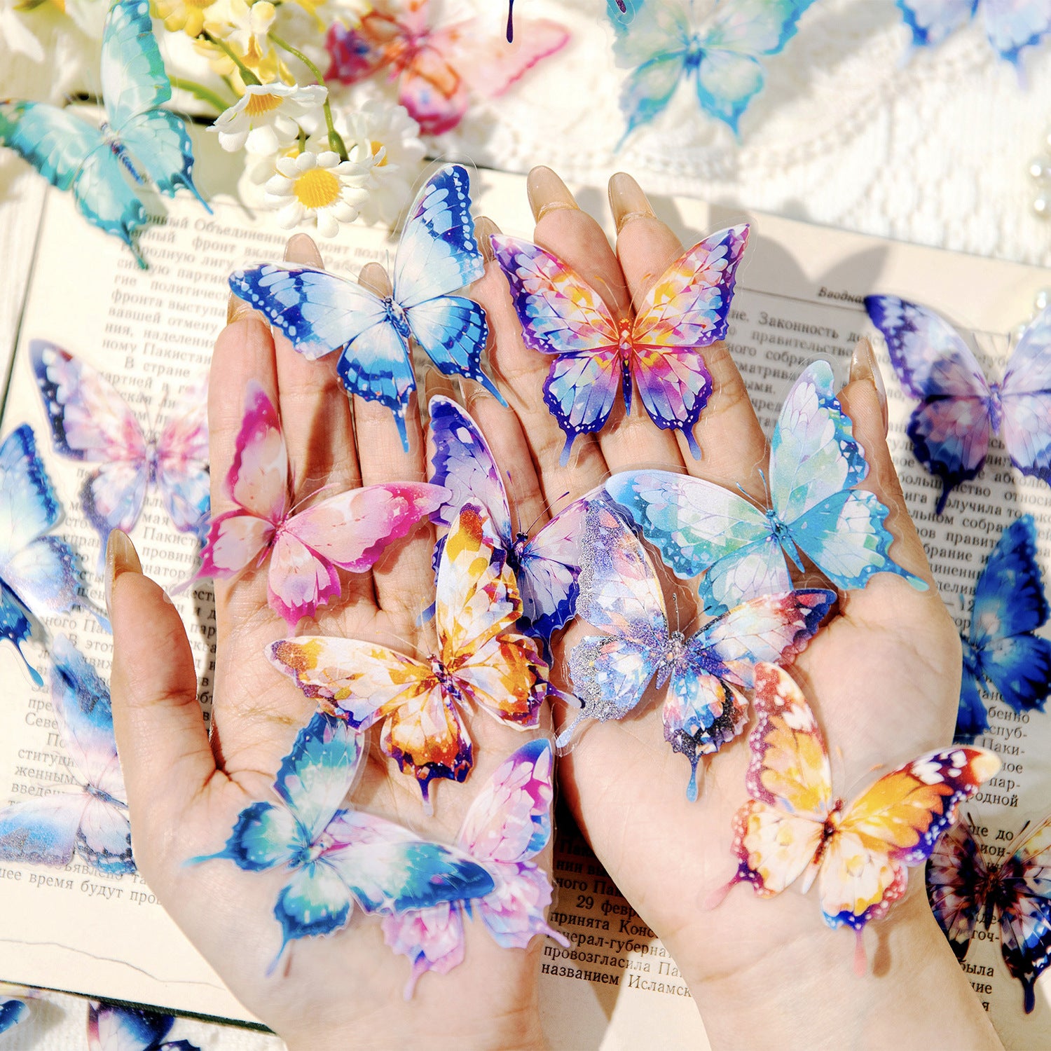 16 Pcs PET Butterfly Stickers XYHD