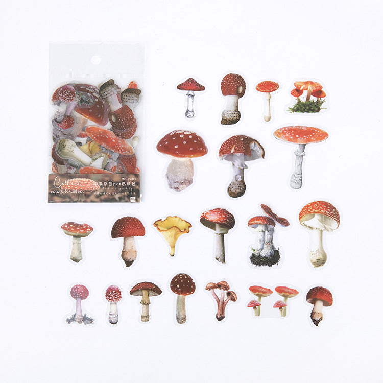 40 Pcs Enchanted Fungi PET Stickers