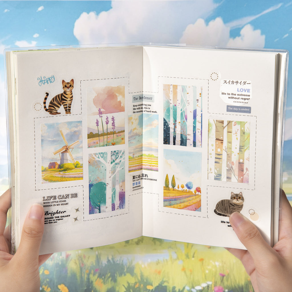 10 Pcs Fantasy Landscape PET Stickers MJHM
