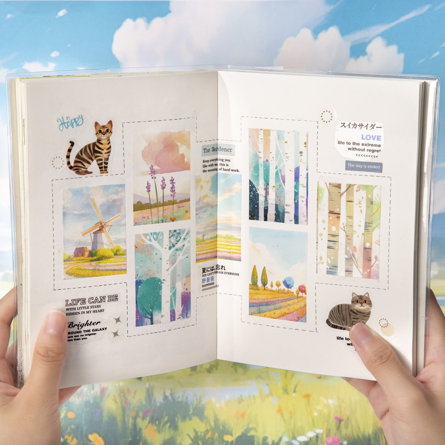 10 Pcs Fantasy Landscape PET Stickers MJHM