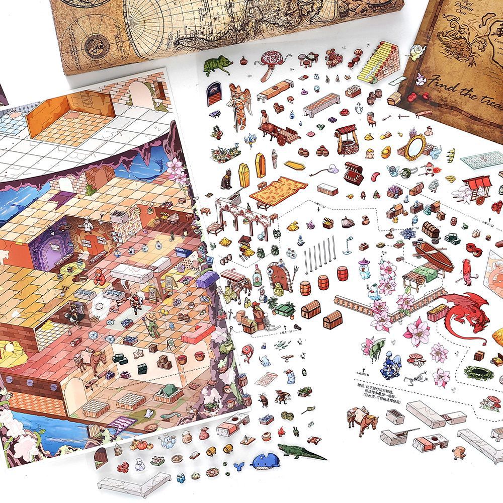3D Dungeon Scene DIY Stickers Kit JJYYZ37