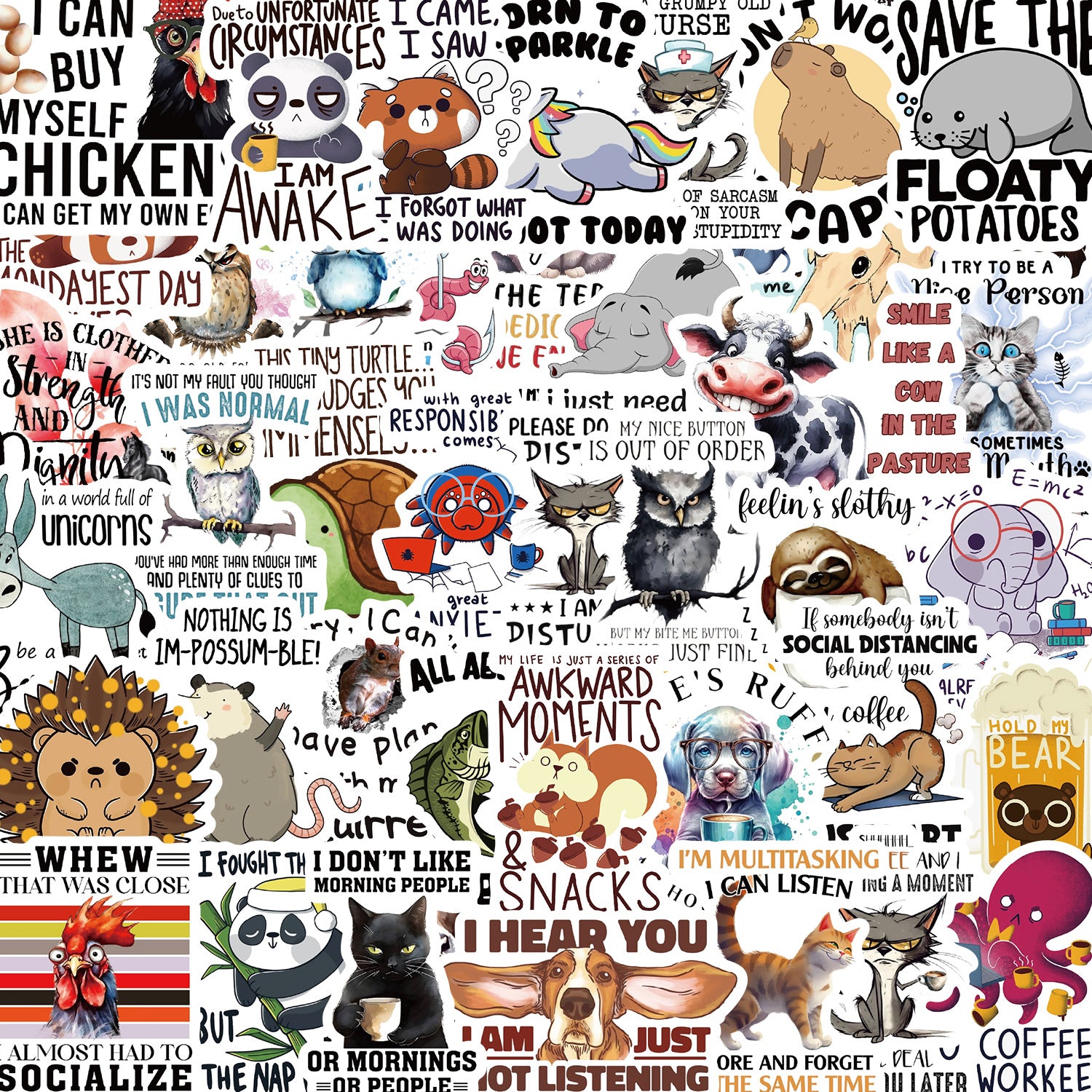 50 Pcs Vinyl Funny Stickers TT245