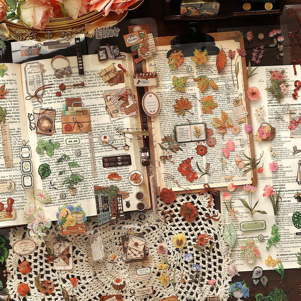 20 Sheets Botanical PET Stickers Book JYXY