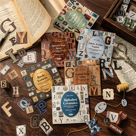 52 Pcs Vintage Alphabet Letter Stickers ZMCLS