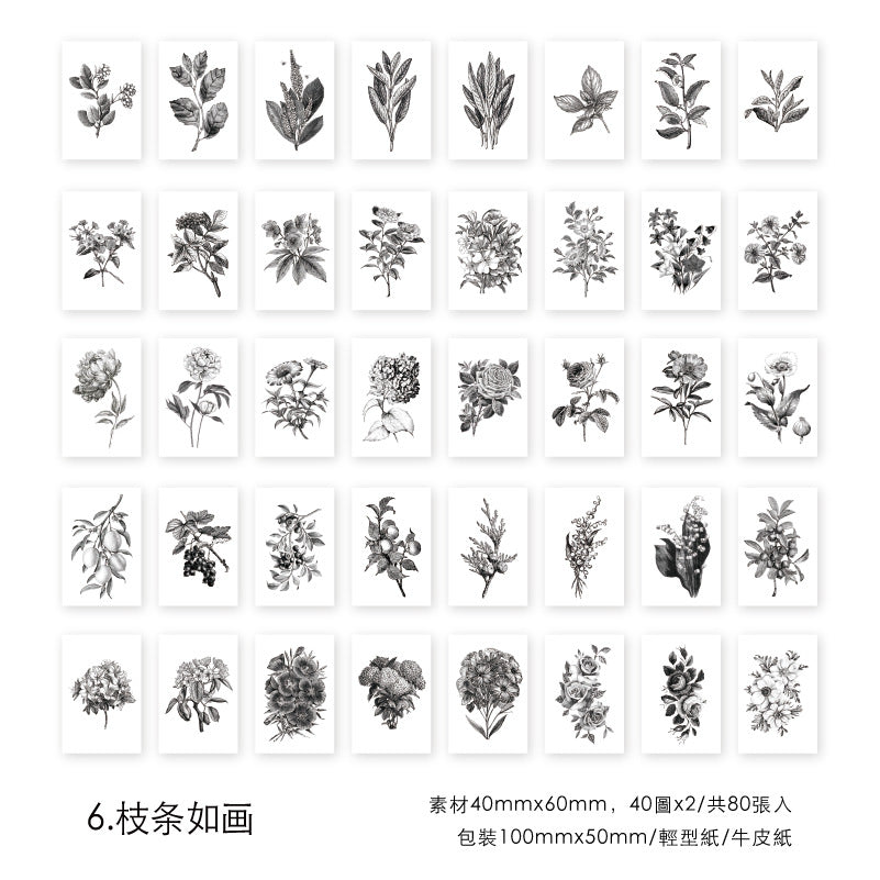 80 Pcs Mini Junk Journal Paper LNSY