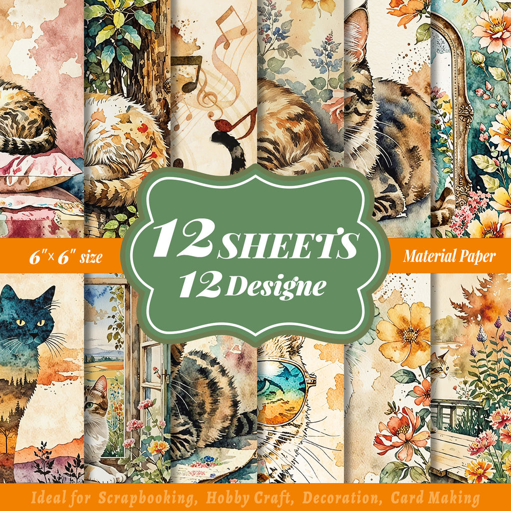 6 inch Cat Scrapbook Paper Pad PA787