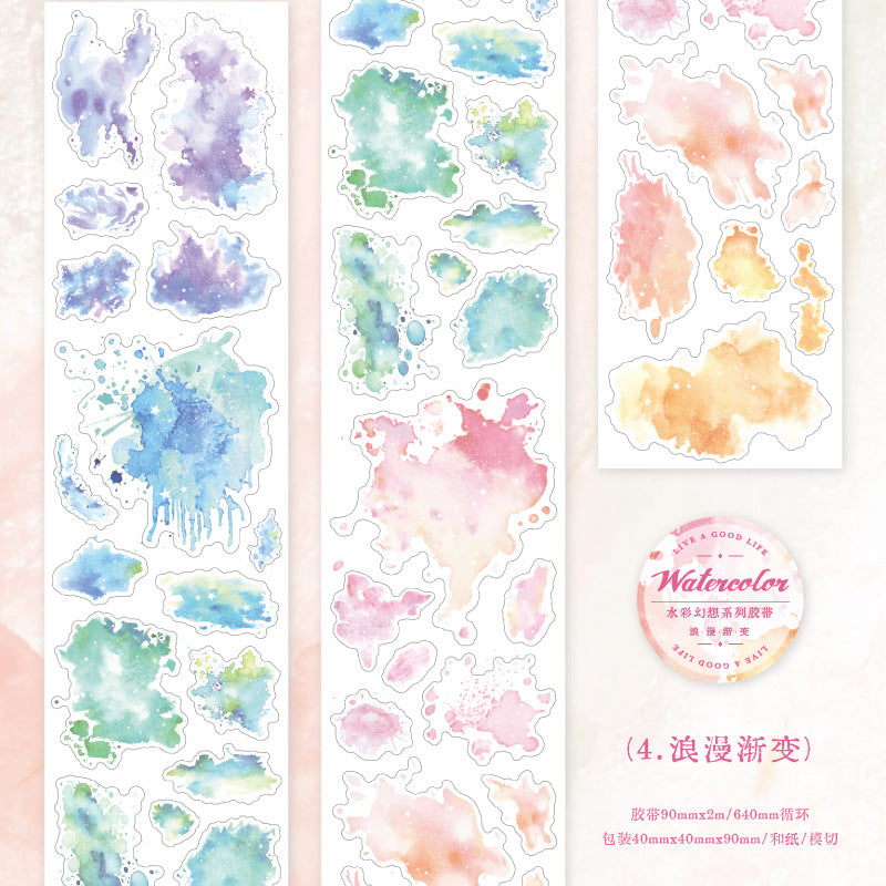 1 Roll Fantasy Watercolor Washi Tape SCHX