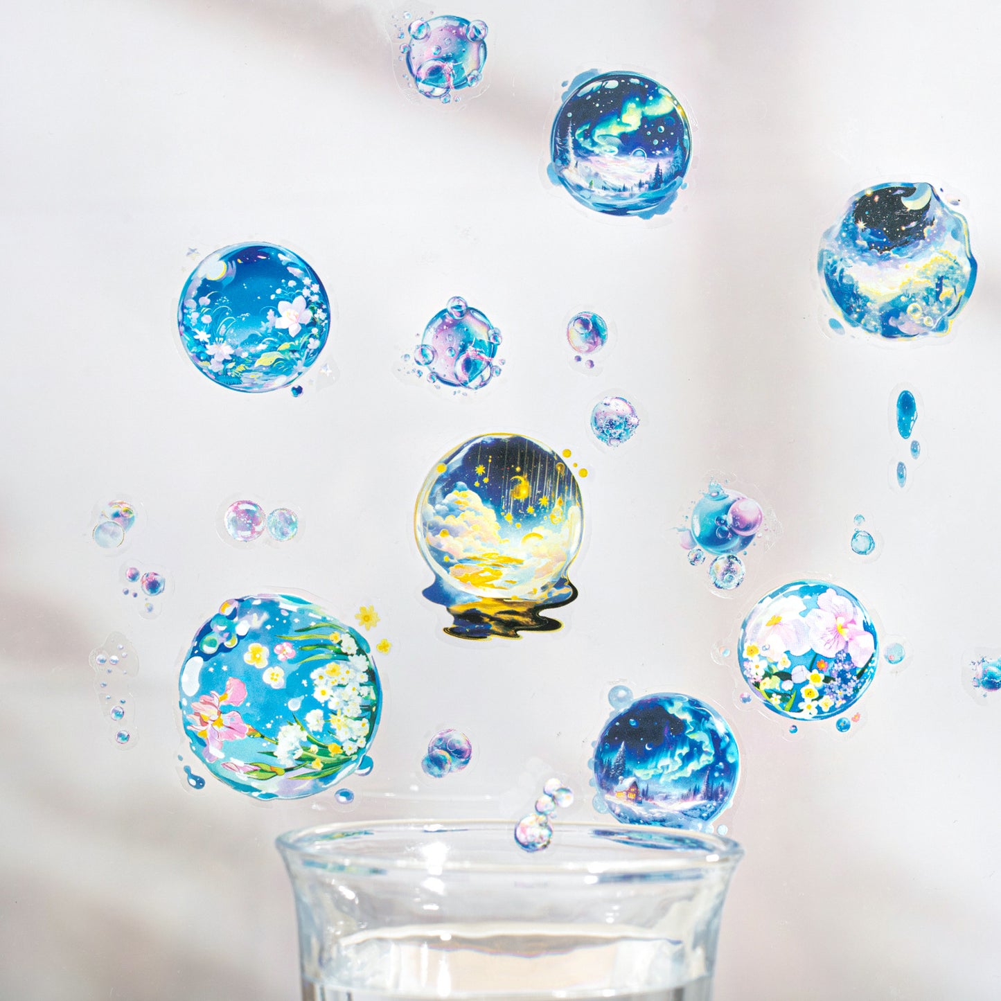 1 Roll Bubble World PET Stickers Tape PPLSJ