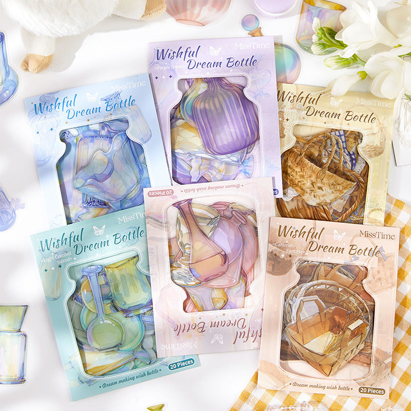 20 Pcs Dream Bottle PET Stickers XYZMP