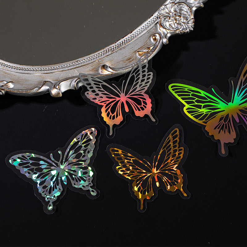 10 Pcs Laser PET Butterfly Stickers
