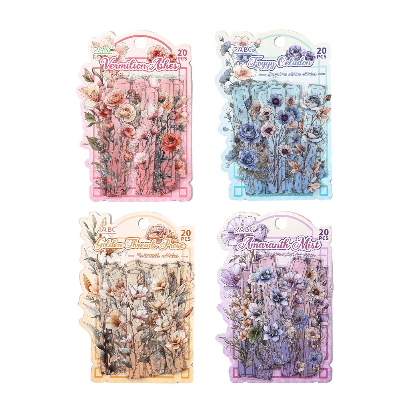 20 Pcs Floral PET Stickers CHJX
