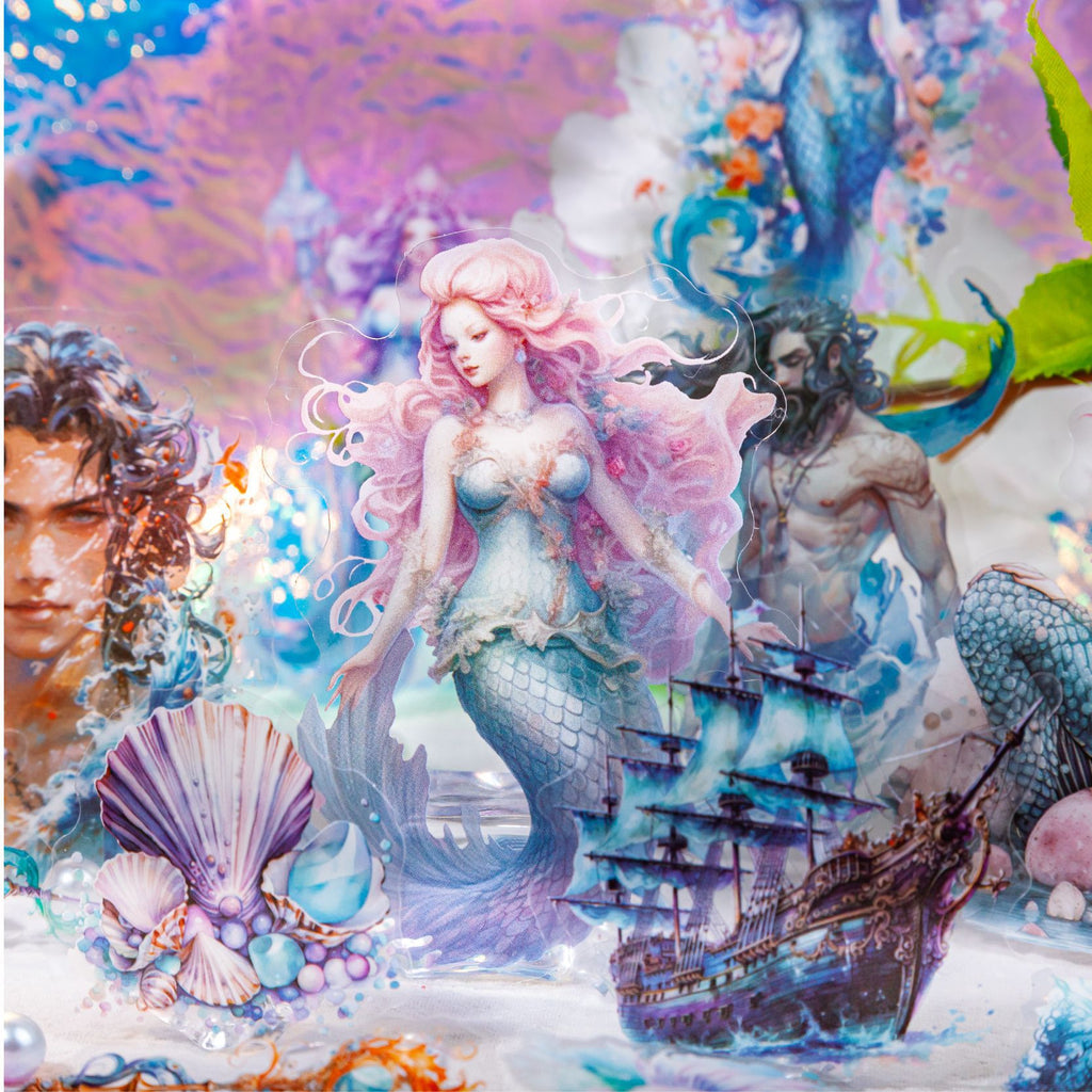 20 Pcs Mermaid PET Stickers RYHS
