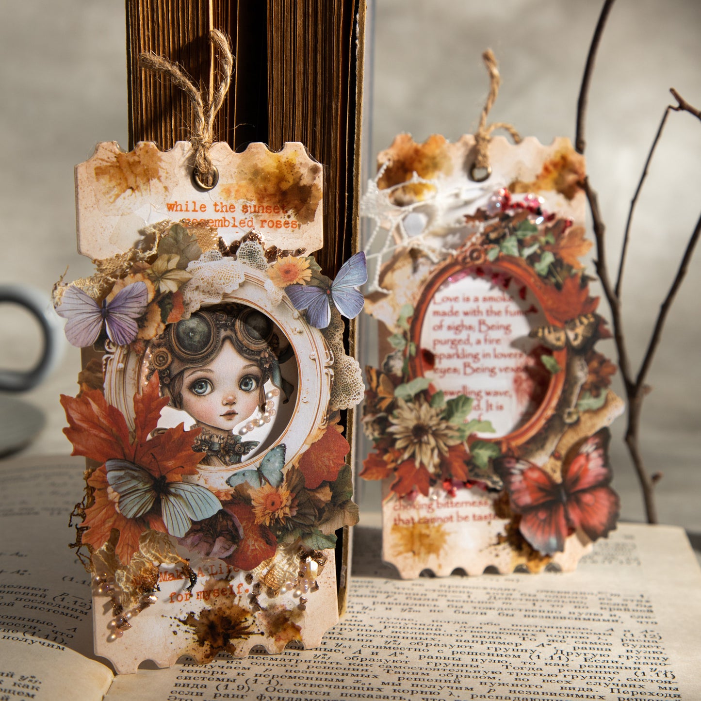 10 Pcs Botanical Frame Cardstock Stickers ZCBBK