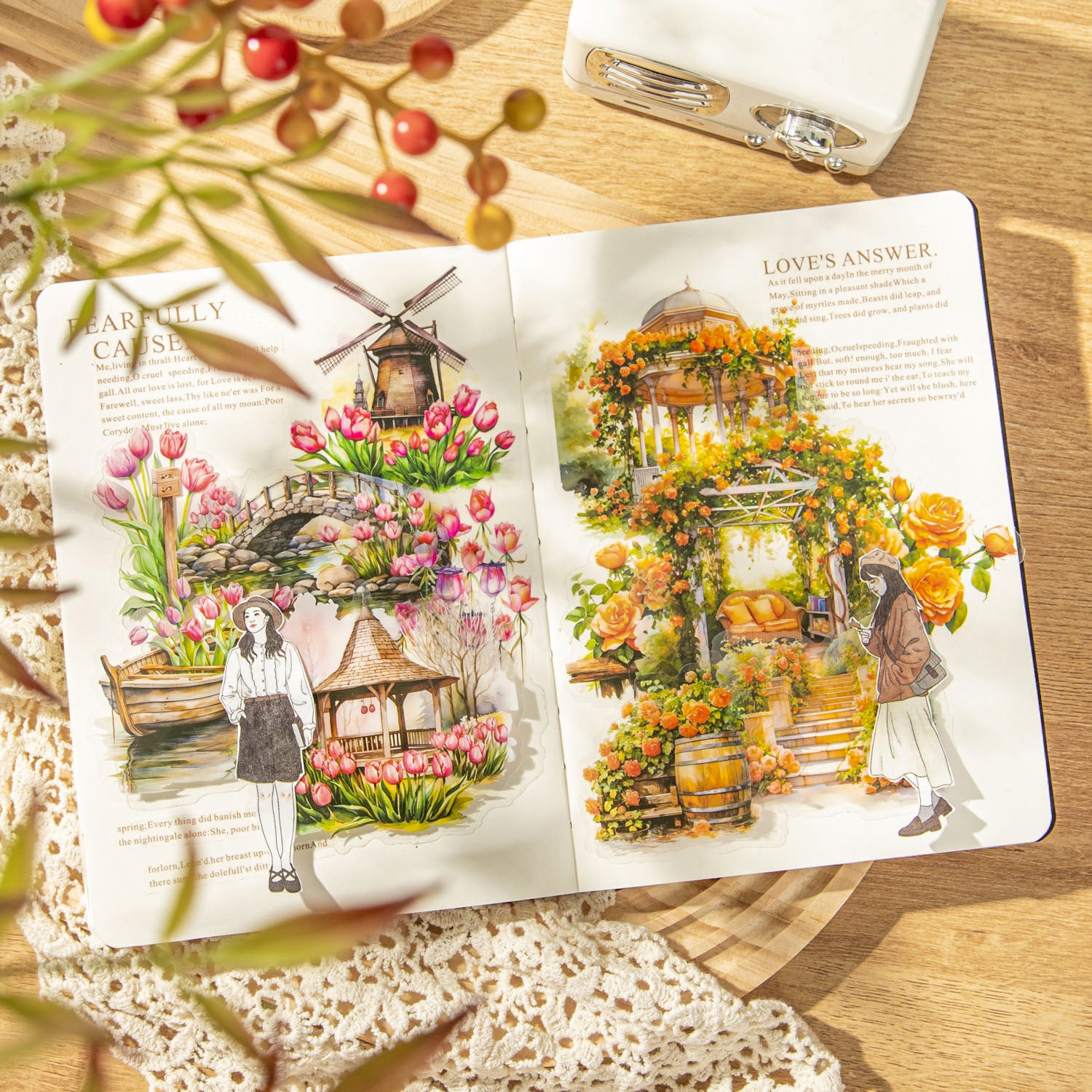 25 Pcs Garden Theme PET Stickers XXLDHY